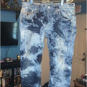 Rock revival tie dye jeans
